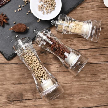 

4/5/6 Inch Acrylic Manual Salt Pepper Mill Spice Grinder Muller