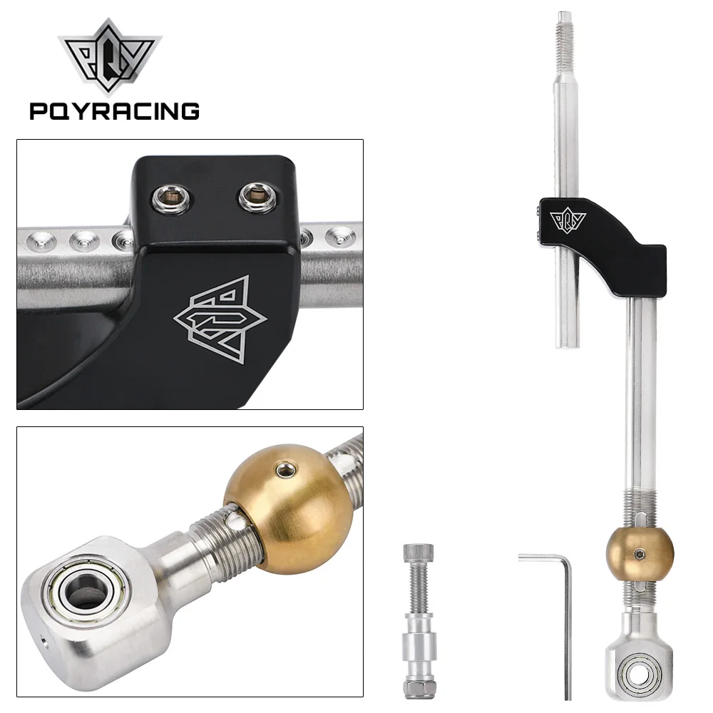 PQY - 4 inch/102mm Adjustable Height Extend Dual Bend Short Shifter 10*1.5mm For 88-00 Honda Civic CRX Acura Intergra PQY5465BK