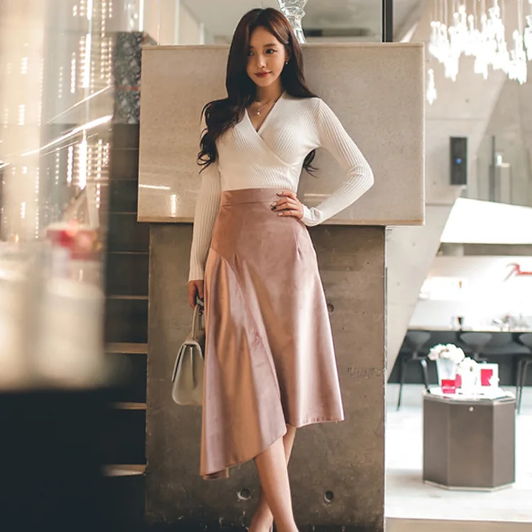 

Skirt Skirt Autumn And Winter Velvet Mid-length Wrapped Skirt Long Skirts Irregular Skirt Winter One-step Skirt Women's