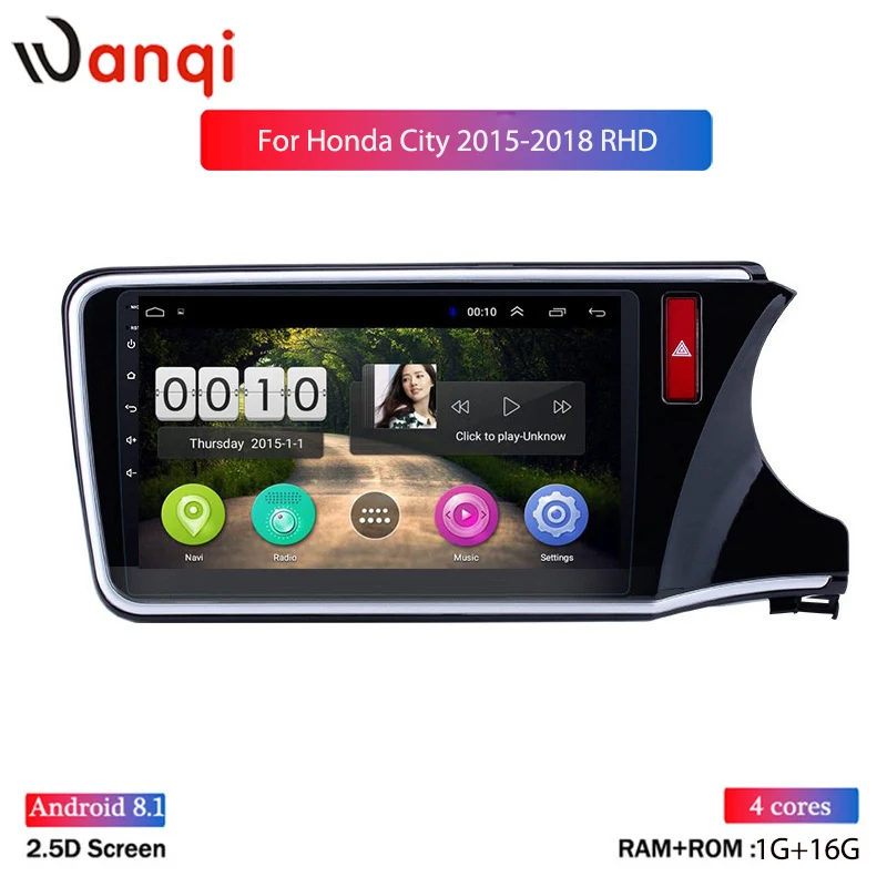 Автомагнитола для Honda CITY 2015 2016 2017 2018 Android 8 1 10 дюйма GPS Navi стерео мультимедийный