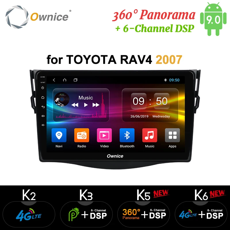 Ownice K3 K5 K6 Android 9 0 Автомобильный dvd плеер для Toyota RAV4 Rav 4 2007 2008 2009 2010 2011 2Din 360 панорама DSP