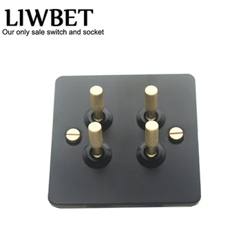 

4 Gang 2 way wall switch and Black color light switch with Gold color toggle