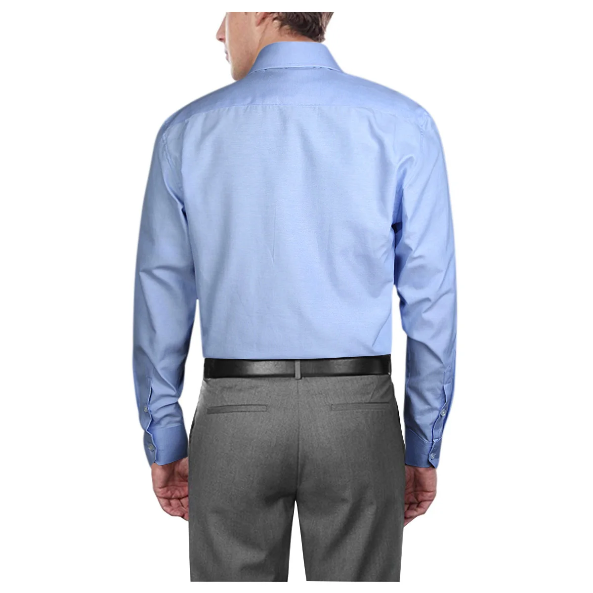 HISDERN/Модная Мужская однотонная Повседневная рубашка на пуговицах с длинным рукавом в деловом стиле