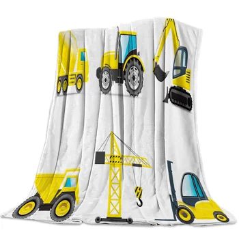 

Truck Mini Machinery Digging Tool Soft Throw Blanket Blanket Cartoon Fleece Blanket Sofa/Bed/Plane Travel Plaids Bedding Towel