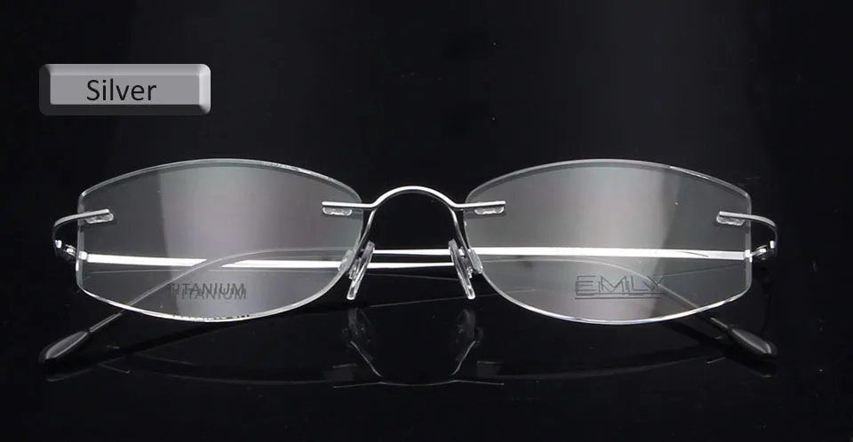 Гибкие титановые очки оправа без оправы женские очки без оправы женские сверхлегкие тонкие женские оправы для очков с котом Oculos De Grau - Frame Color: Rimless Titanium sil