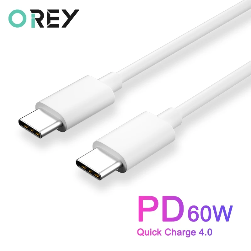 

OREY USB C to USB Type C Cable for Xiaomi Huawei Samsung Quick Charge QC 4.0 PD 60W Fast Charging for MacBook Pro Charge Cable
