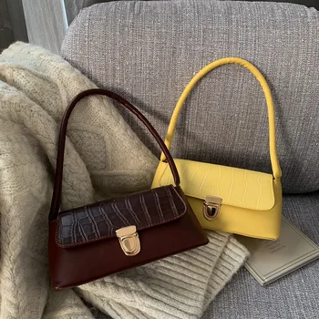 

Sac a mains femme 2020 niche design tasche sommer bag brand luxury neceser de mano lock shoulder bag crocodile pattern handbag