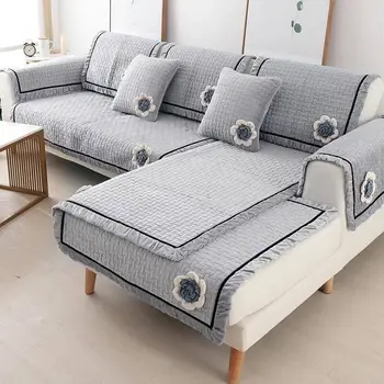 

Plush Sofa Covers Sofa Towel Solid Color Four Seasons Couch Cushion Cover European Leather Sofa Protection Pad for Living Room