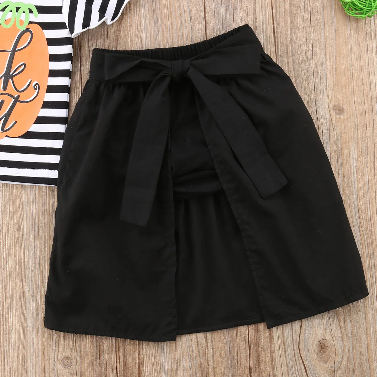 Fashion Girls Clothing Set Newborn Girl Kids Halloween T-shirt Pants Headband Princess Dress Clothes 1-5T