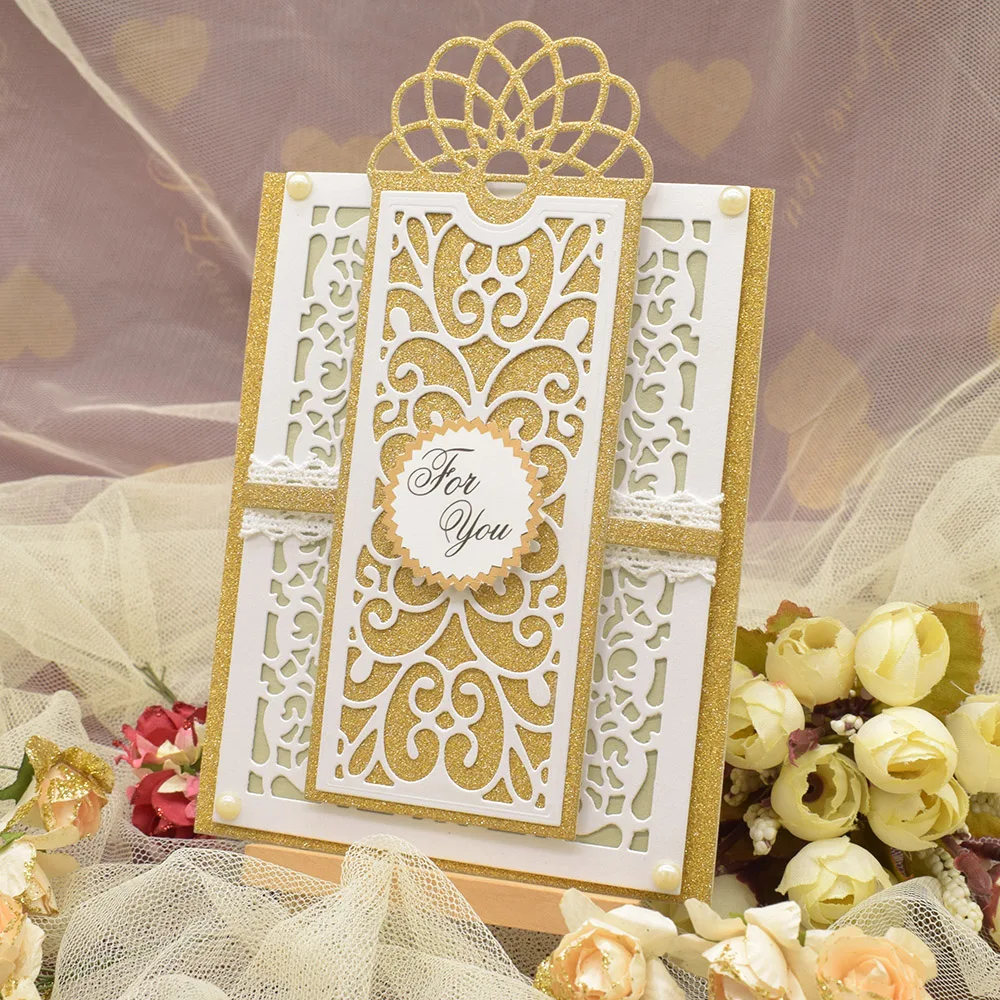 

Gorgeous Arched Dies Rectangle Lace Frame Metal Cutting Dies for Scrapbooking Album Wedding Card Making Embossing Die Cutting