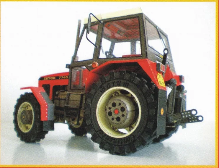 1:32, чешский трактор Zetor, 3D бумажная модель, сельскохозяйственная техника, ручная работа, сделай сам, бумажная резка, трехмерная модель трактора, модель автомобиля, игрушки