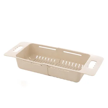 

Vegetable Sink Rice Dish Strainer Retractable Plastic Basket Adjustable Drain