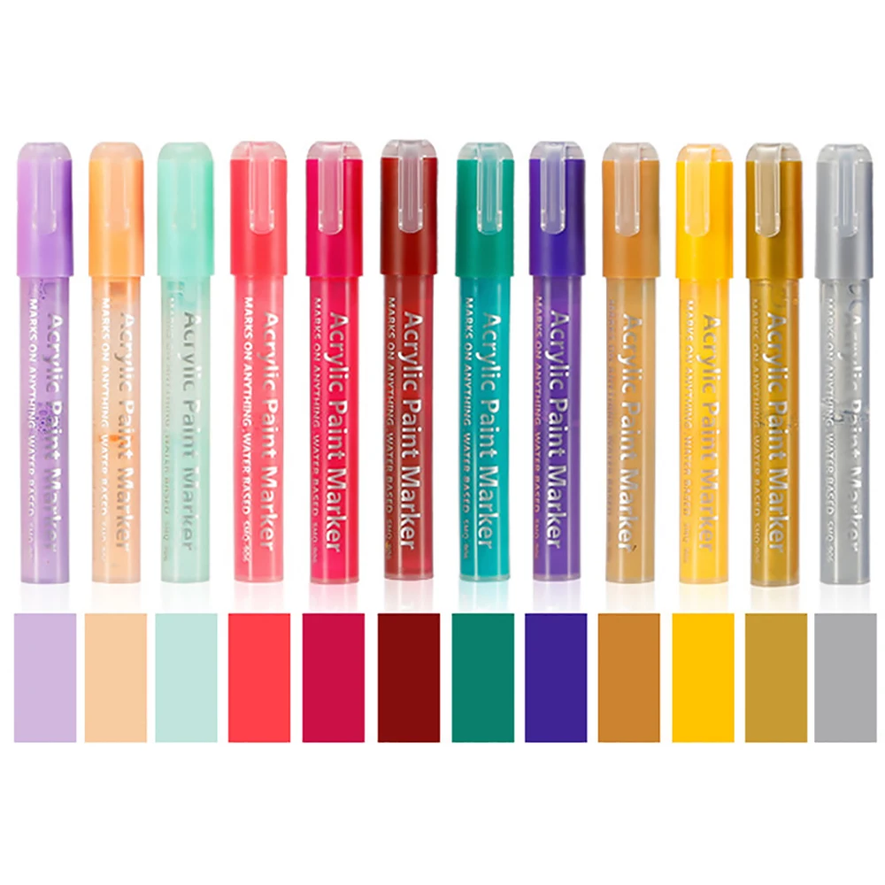 type2 1 set of 12 B sets Double head acrylic marker graffiti textile oily marker - Цвет: type2