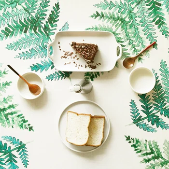 

Rectangle tablecloth printed table covers dust proof thick leaf plant table cloth home kitchen outdoor party banquet decoration