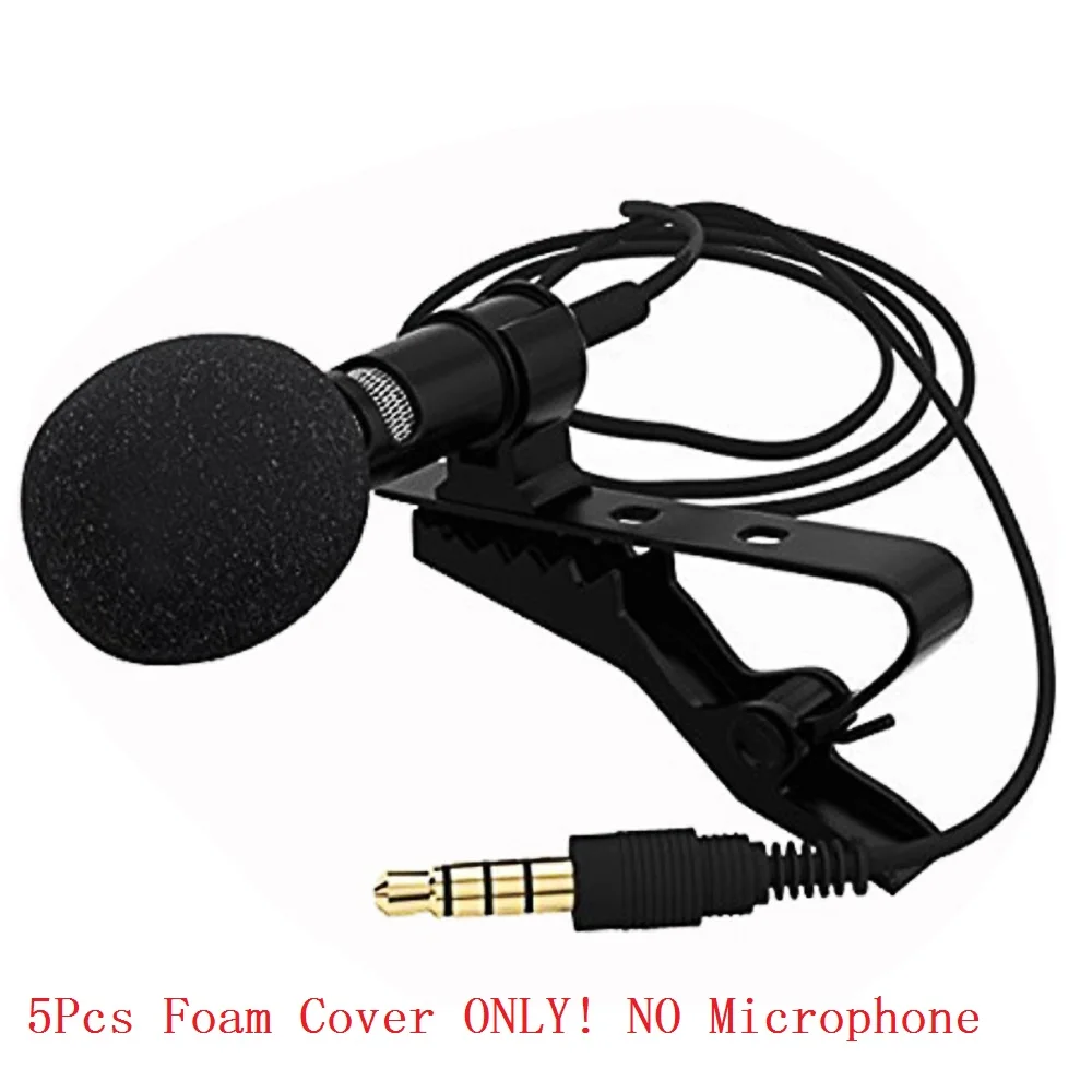 

Besegad 5Pcs Lavalier Microphone Foam Cover Windscreen Windshield Wind Muff for Mini Clip-on Lapel Lavalier Microphon Mic Gadget