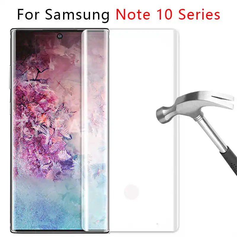 Чехол для телефона из закаленного стекла Samsung Note 10 Pro Plus защитная пленка экрана Glas