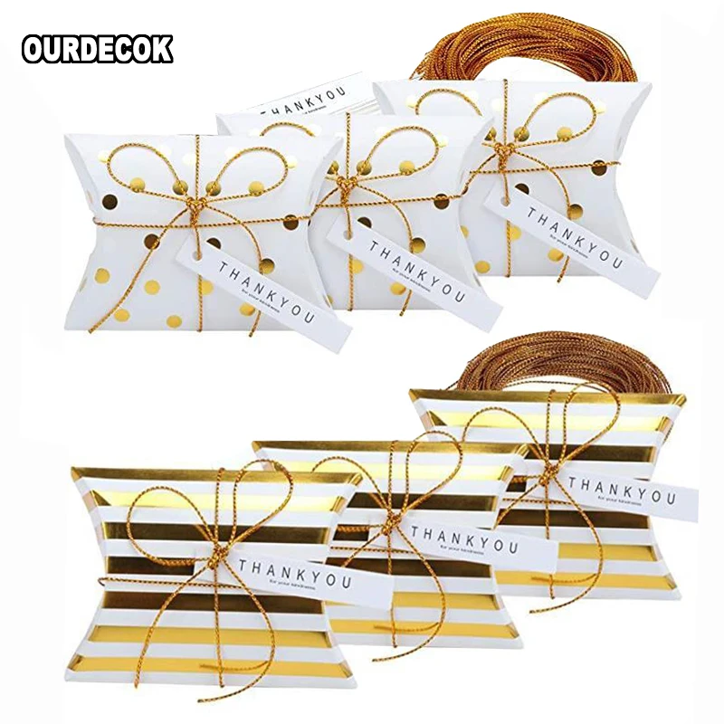 10 Stück Kissenform Kraft Schmuck Pralinenschachtel Bastelpapier Hochzeitsbevorzugung Geschenkuchen Partytüten umweltfreundlich