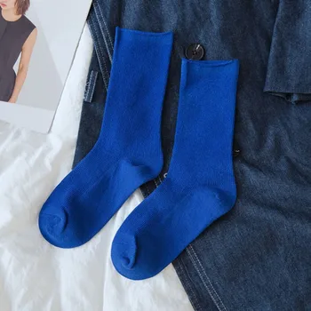 

2020 new solid color long tube 100% cotton socks for children gray