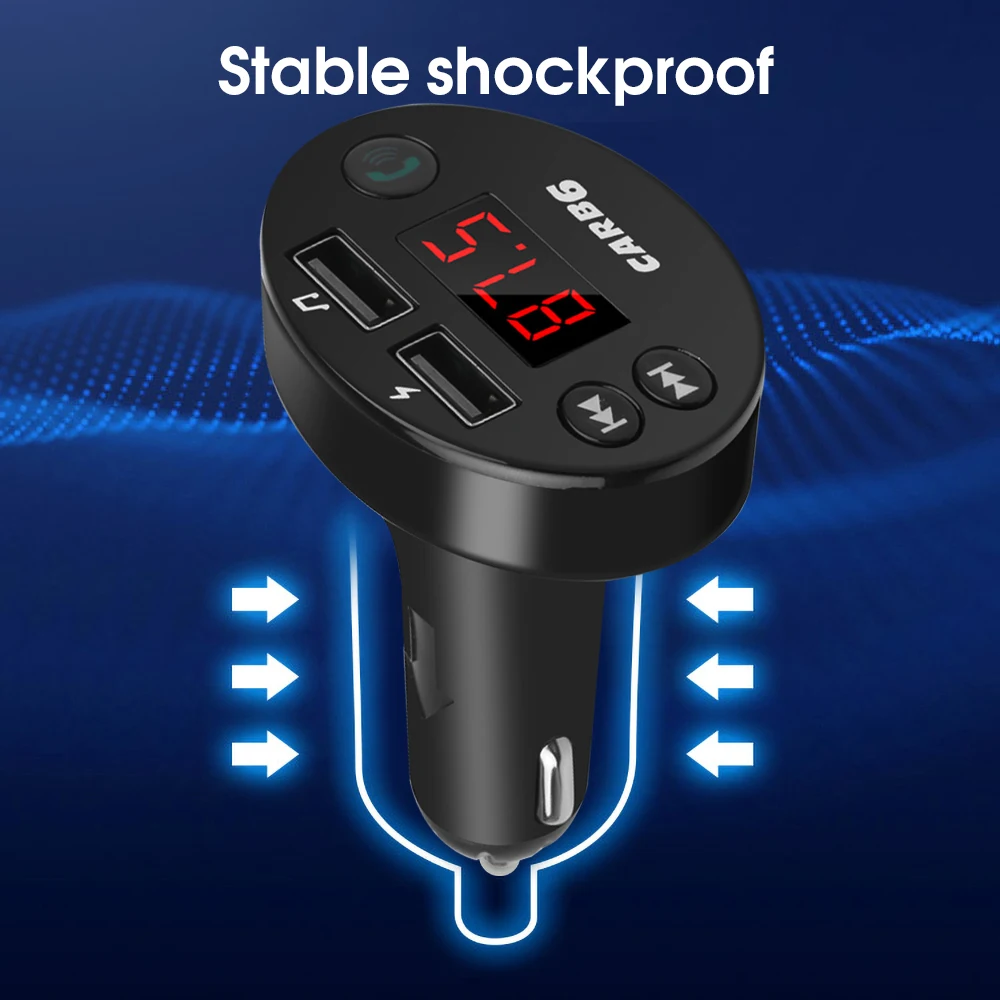 Автомобильный комплект громкой связи 12V~ 24V Автомобильный Bluetooth 5,0 MP3-плеер fm-передатчик TF карта u-диск быстрое двойное USB зарядное устройство для телефона адаптер питания