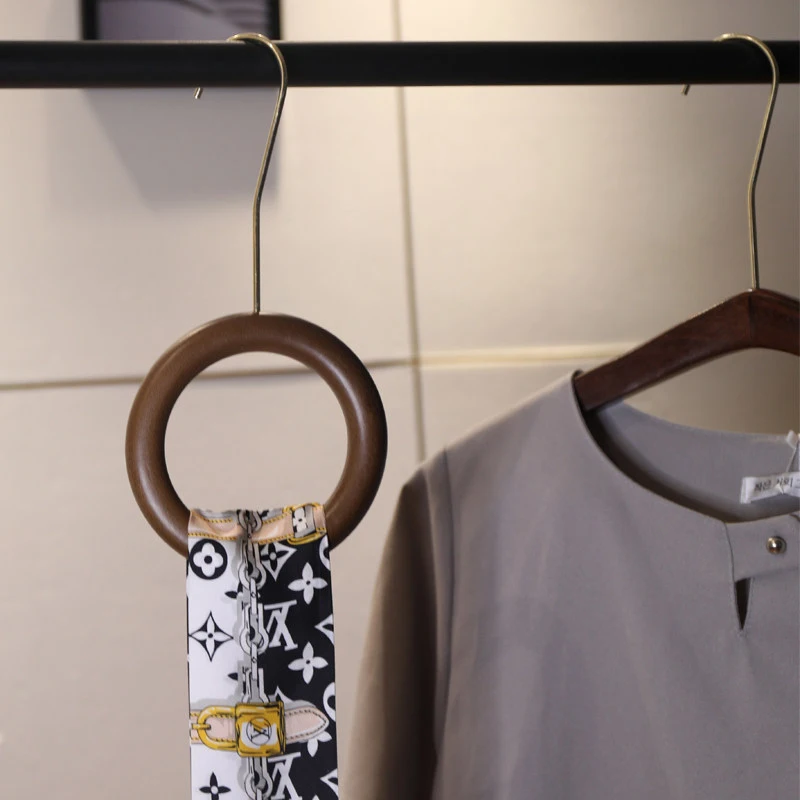 Вешалка для шарфов и колец из массива дерева многофункциональные Нескользящие