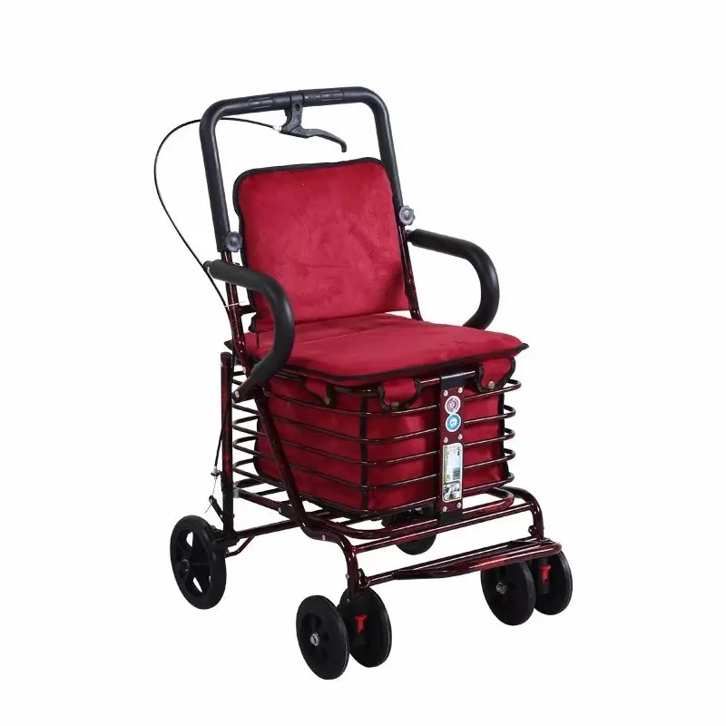  Old-fashioned Folding Portable Portable Old Shopping Cart To Buy Food Small Cart Stroller Four Whee