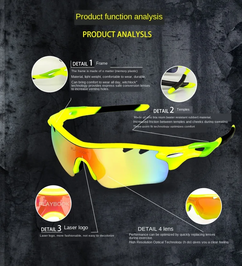 Cycling Sunglasses Outdoor Polarizing Bicycle Riding Glasses Wind-Resistant Sand Fishing Mountain Bike Sports Sun Goggles