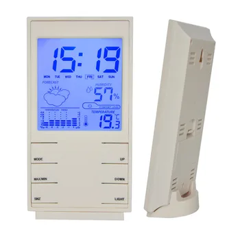 

TECLASER Digital Hygrometer Indoor Thermometer Alarm-Clock Temperature Humidity Meter Weather Station Forecast Week Display