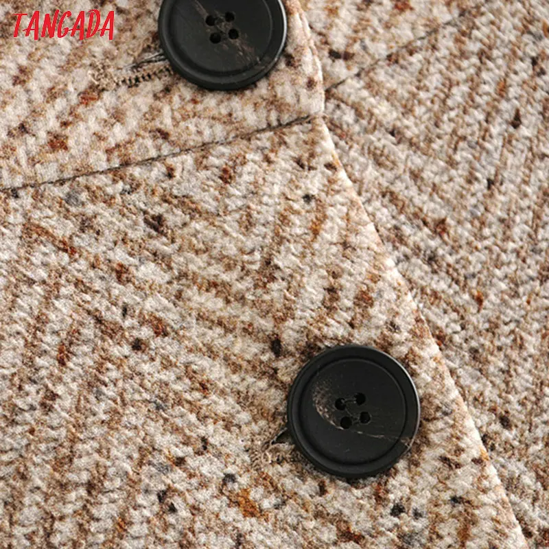 Tangada women winter elegant skirts vintage faldas high waist pocket buttons office ladies long skirts 3h121