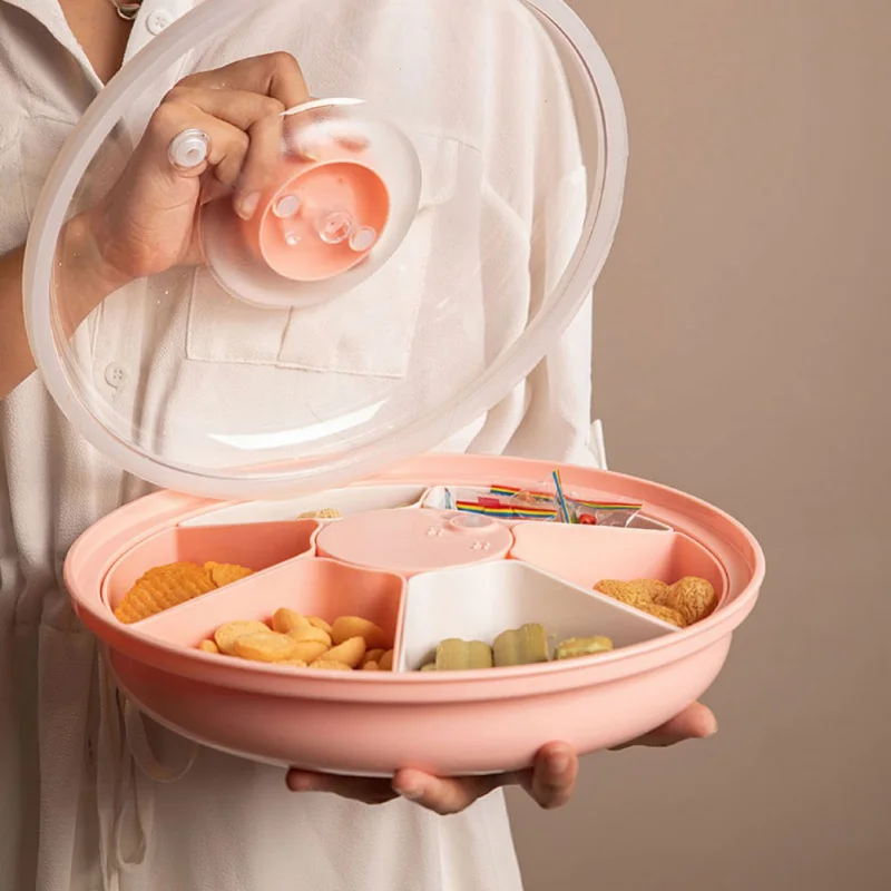 

Pump Built-In Vacuum Food Storage Containers With Automotive Kitchen Food Serving Tray Candy Snacks Dry Fruits Storage Tray