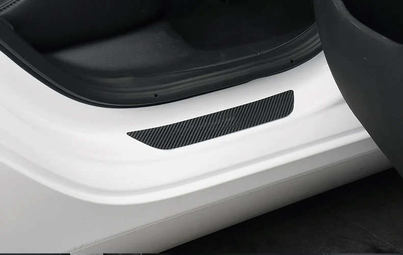 Lsrtw2017 для Tesla модель 3 Автомобильная Задняя накладка для дверного порога планки протектора аксессуары для формовки