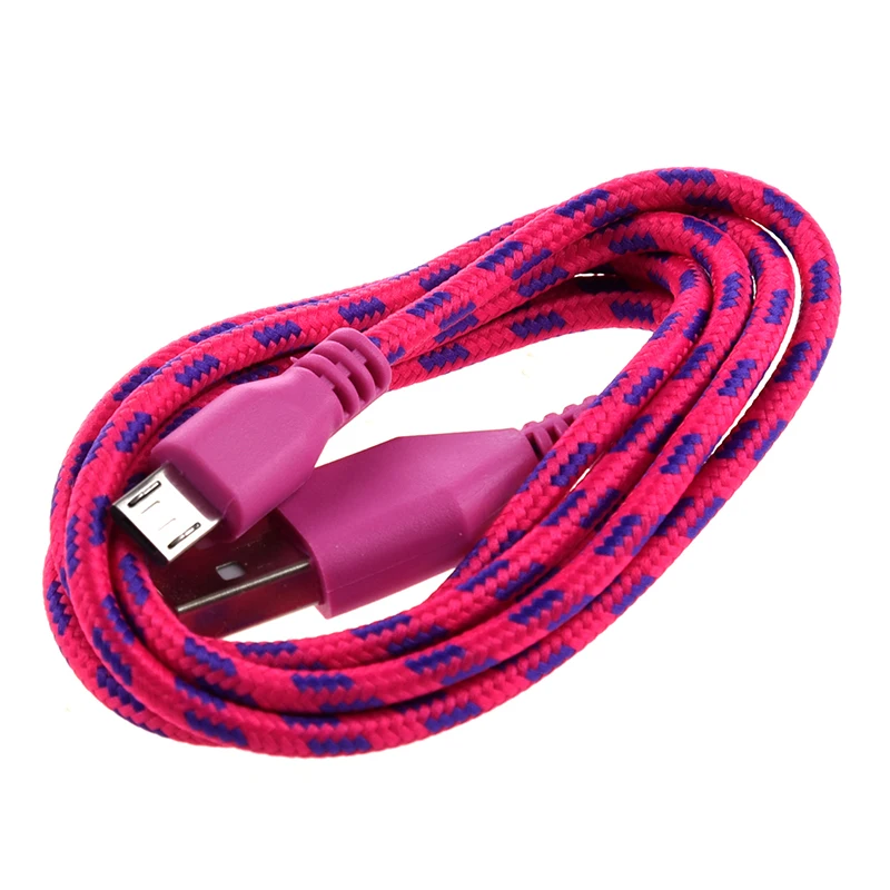 Лучшие предложения 1 м Плетеный тканевый мини USB кабель для синхронизации данных