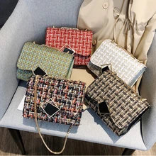 Новое поступление, женская кожаная сумка-мессенджер с цепочкой через плечо, сумка на плечо, сумочка, кошелек