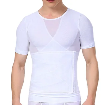 

Men Slimming Body Shaper Shirt Abs Abdomen Slim Fitness T-shirt Corset JL