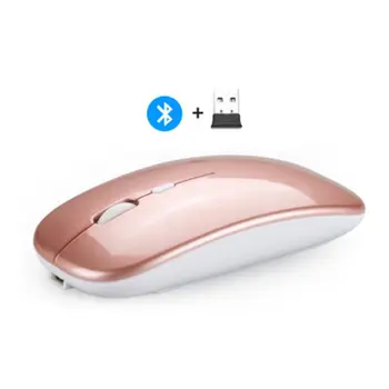 

2.4GHz Bluetooth Mouse USB Rechargeable Adjustable DPI Wireless Thin Silent Mice for Laptop PC