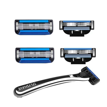 

TFLYSHAVE Man Manual Shaver Razor Blade 5 Layer and 3 Layer Razor Cartridge with Trimmer Blade 1 Handle & N* Cartridges