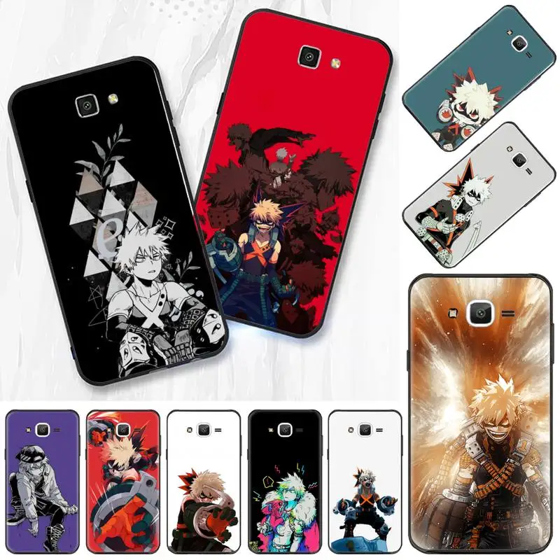 Силиконовый черный чехол для телефона My hero Academy Japan anime Samsung J2 J4 J5 J6 J7 J8 2016 2017 2018 Prime Pro