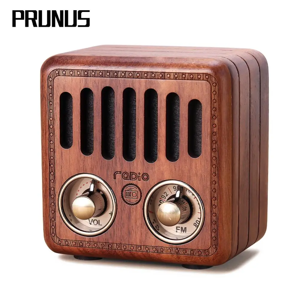 Портативный радиоприемник PRUNUS Ретро FM радио деревянная Беспроводная Bluetooth