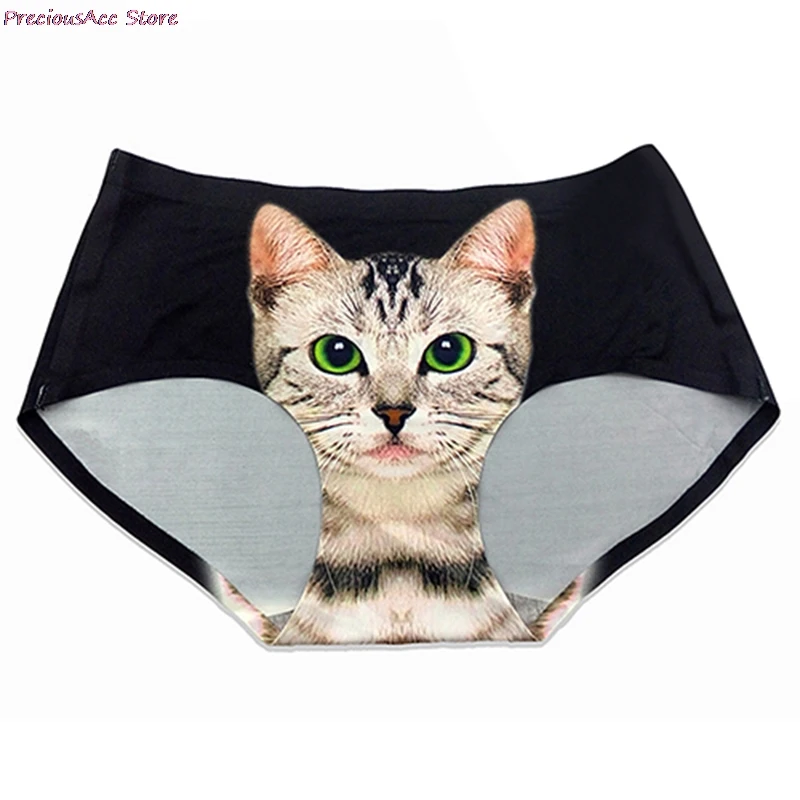 Sexy Pussycat Panties 3d Cat Print Underwear Clothes Funny Female Anti