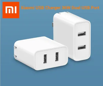 

Original Xiaomi USB Charger 36W Dual USB Port QC 3.0 Portable Wall Charger 2 USB-A Port Quick Charging For mobile phones