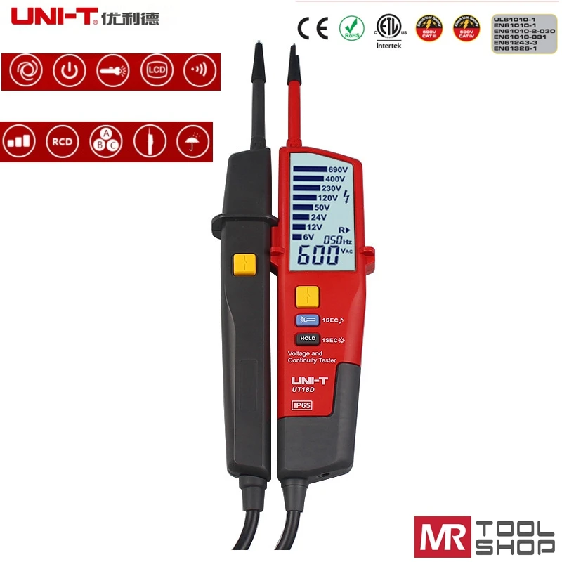 Uni-T-UT18D-Digital-Voltmeter-Voltage-Continuity-Tester-Lighting-RCD ...