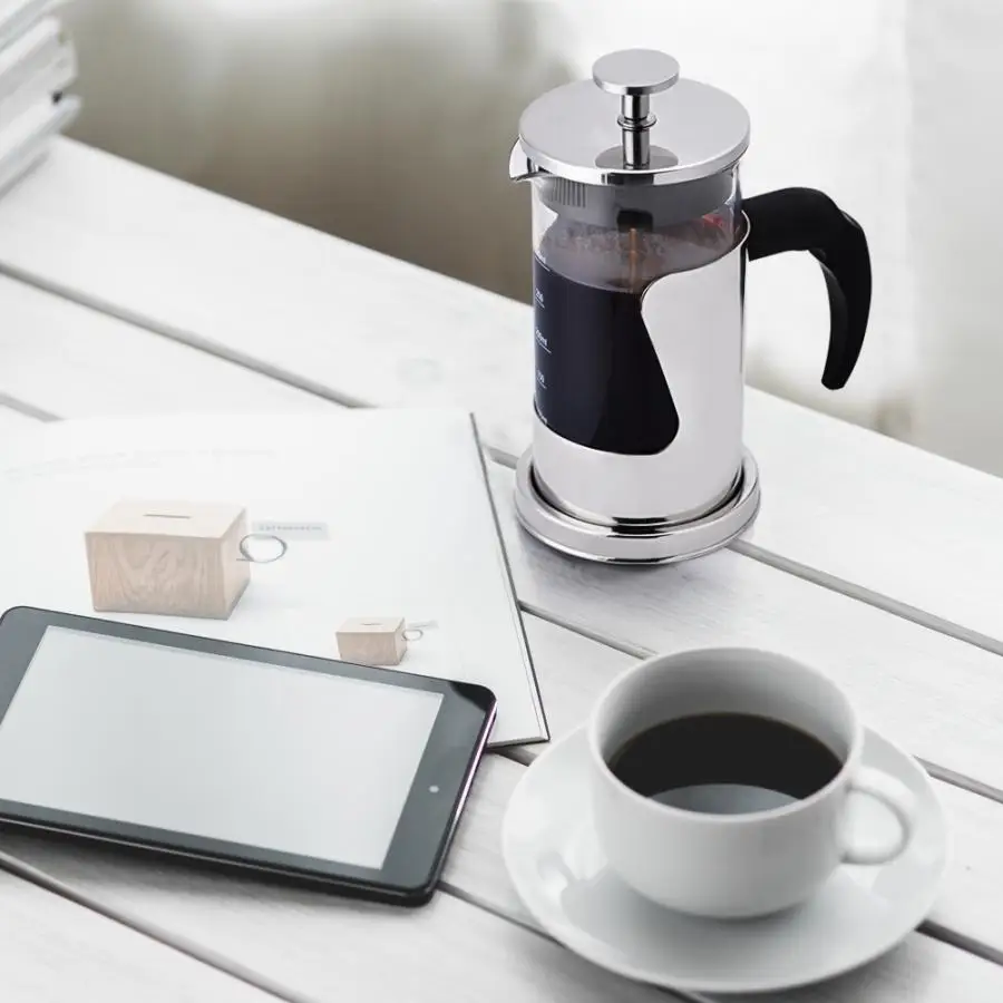 350ML Coffee Pot 304 Stainless Steel & Glass Heat Resistant French Press Tea Makers Household Kitchen Appliances | Бытовая техника