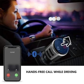 

Car Bluetooth MP3 Audio Player Car FM Transmitter Car Charger Dual USB Adapter Car MP3 Player Wireless Audio Receiver Black