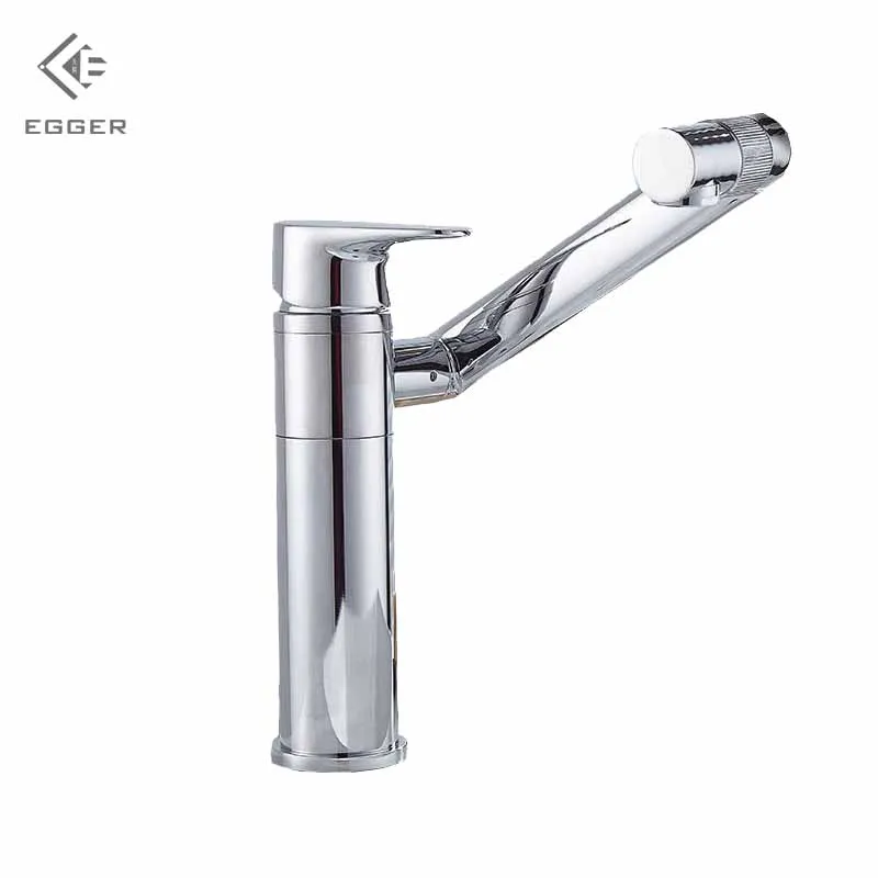 

EGGER Bathroom Basin Hot Cold Water Mixing Faucet Plating Black Copper Single Hole Faucet Multi-Directional Rotating Faucet