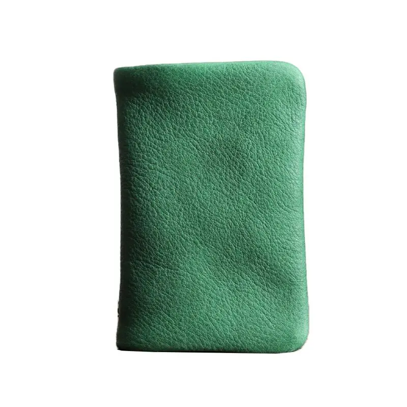 Men's Bifold PU Leather Wallet Credit ID Card Holder Mini Purse Coin Change Bag - Цвет: Зеленый