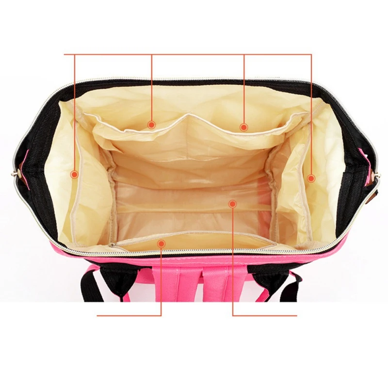 Fashion Cartoon Travel Pineapple Print Mummy Bag Large Capacity Waterproof Backpack Multi-function Backpack #m