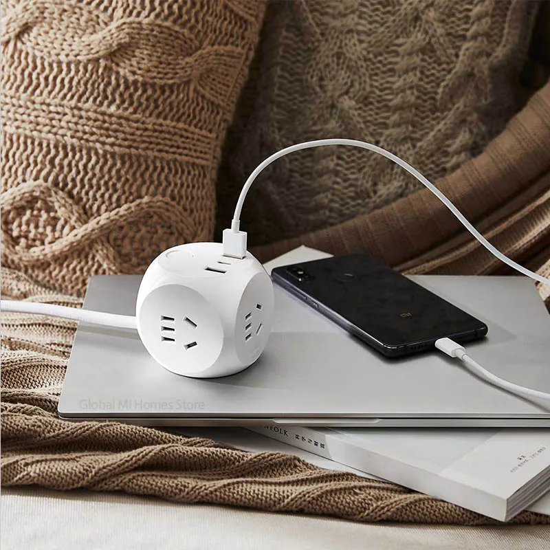 Xiaomi Youpin AIGO Magic cube розетка с адаптером питания, тремя портами национального стандарта, двумя портами USB и одним type-C