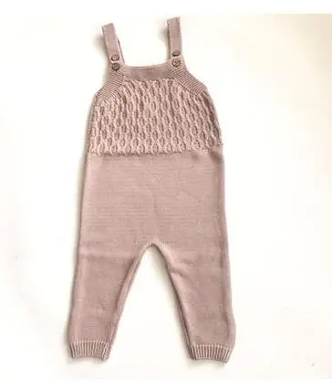 Pink Overalls Осенние комплекты одежды для маленьких мальчиков и девочек детский вязаный кардиган с длинными рукавами, свитер, пальто, комбинезоны, 24 месяца комплекты детской одежды - Цвет: Pink Overalls