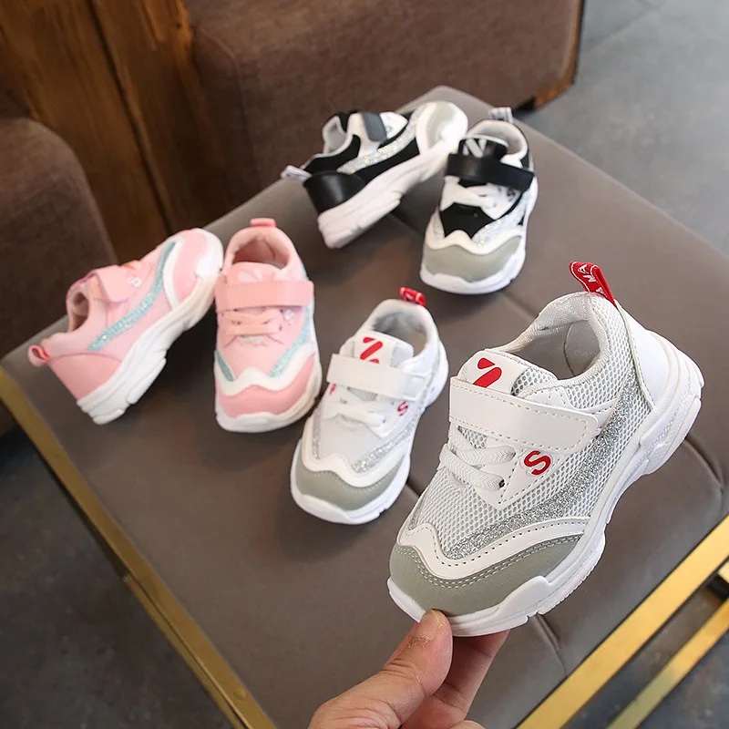 

(-Rebate Does Not Change) Stripes Soft-Sole Athletic Shoes 1-6 Years Old Baby Velcro Toddler Shoes