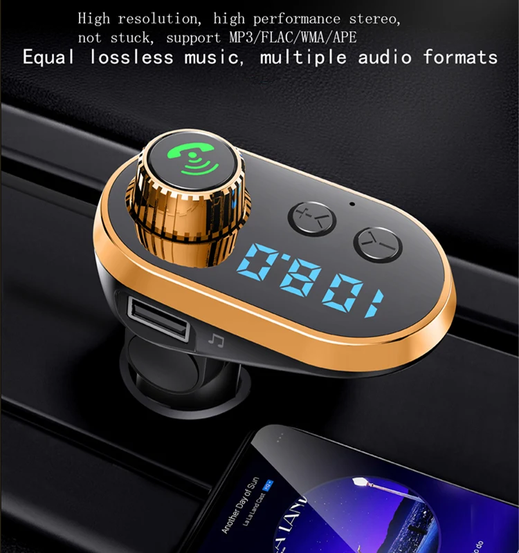 Автомобильный комплект Bluetooth 5,0 FM передатчик беспроводной Hands Free авто ЖК дисплей MP3 плеер быстрое зарядное устройство FM модулятор автомобильные аксессуары
