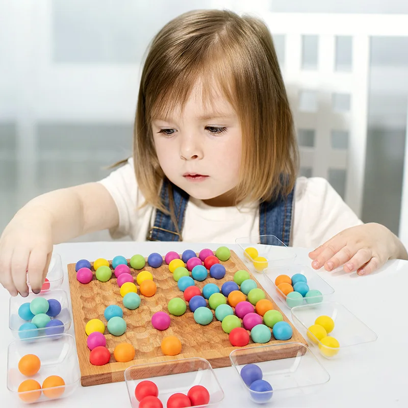 

Kids Toys Montessori Wooden Toys Hands Brain Training color Beads Puzzle Board Math Game Baby Early Educational Toy For Children